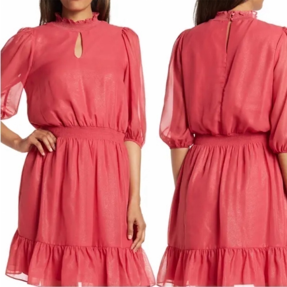 Nanette pink shimmer Key Hole Dress - Picture 2 of 5